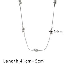 Fashion Silver Stainless Steel Geometric Knot Necklace
