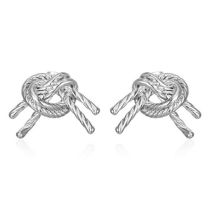 Fashion Silver Stainless Steel Knotted Earrings