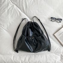 Fashion Black Drawstring Top Large Capacity Backpack