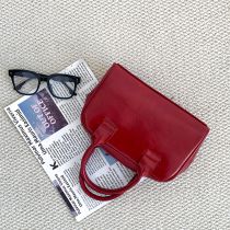 Fashion Red Pu Large Capacity Handbag