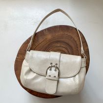 Fashion White Pu Flip Large Capacity Shoulder Bag