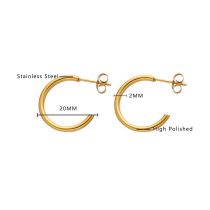 Fashion Golden 2 Stainless Steel Round Earrings