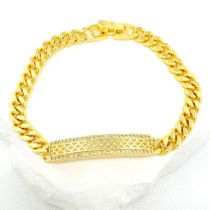 Fashion Golden 6 Gold-plated Copper Geometric Bracelet With Diamonds