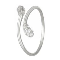Fashion Silver Alloy Zirconia Geometric Open Ring