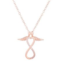 Fashion 6# Copper Inlaid Zirconium Love Necklace