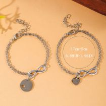 Fashion Silver Alloy Love Chain Bracelet Set