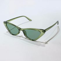 Fashion Transparent Green Frame Green Film Cat Eye Small Frame Sunglasses