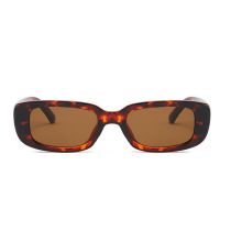 Fashion Leopard Print Square Small Frame Sunglasses