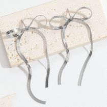 Fashion 3mm Bow Earrings (silver) Stainless Steel Bow Earrings