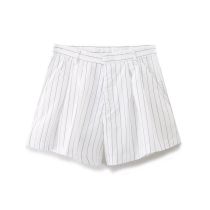 Fashion White Polyester Striped Shorts