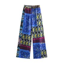 Fashion Pants Polyester Printed Straight Trousers