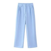 Fashion Pants Polyester Pleated Wide-leg Trousers