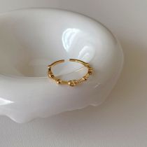 Fashion Gold Copper And Diamond Love Geometric Open Ring