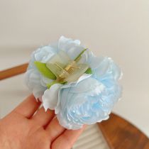 Fashion Blue Rose Clip Fabric Flower Clip