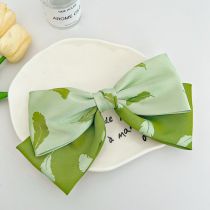Fashion Green Printed Bow Hair Clip Fabric Printed Bow Hair Clip