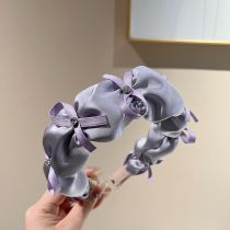 Fashion Purple Ribbon Bow Headband Fabric Ribbon Bow Headband