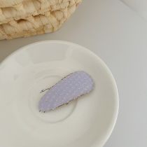 Fashion Purple Sponge Side Clip Fabric Textured Drop-shaped Hair Clip