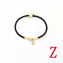 Fashion Black Star Titanium Steel + Copper Micro-inlaid Letters + Positioning Beads Z Stainless Steel Diamond 26 Letter Star Bracelet