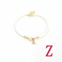 Fashion White Love Titanium Steel + Copper Micro-inlaid Letters + Positioning Beads Z Stainless Steel Diamond 26 Letter Love Bracelet