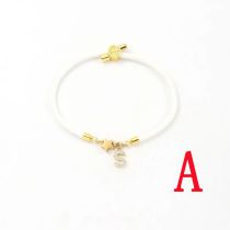 Fashion White Star Titanium Steel + Copper Micro-inlaid Letters + Positioning Bead A Stainless Steel Diamond 26 Letter Star Bracelet