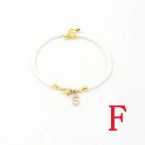 Fashion White Star Titanium Steel + Copper Micro-inlaid Letters + Positioning Beads F Stainless Steel Diamond 26 Letter Star Bracelet