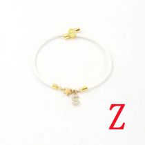 Fashion White Star Titanium Steel + Copper Micro-inlaid Letters + Positioning Beads Z Stainless Steel Diamond 26 Letter Star Bracelet