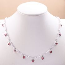 Fashion Pink Love-necklace Resin Three-dimensional Love Pearl Bead Necklace