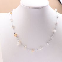 Fashion White Yellow Rough Stone-necklace Copper Geometric Irregular Gravel Necklace