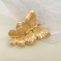 Fashion One-word Clip-gold-large Size Metal Butterfly Hair Clip