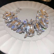 Fashion Necklace - Silver Copper Square Zircon Necklace
