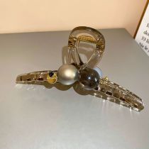 Fashion Gripper - Light Brown Acrylic Pearl Round One-word Gripper