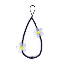 Fashion 1# Rice Beads Beaded Flower Mobile Phone Chain