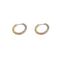 Fashion Gold And Silver Contrast Textured Circle Earrings (thick Real Gold Plating) Contrast Textured Circle Earrings
