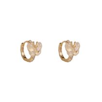 Fashion Zircon Butterfly Earrings (thick Real Gold Plating) Copper Inlaid Zirconium Butterfly Earrings