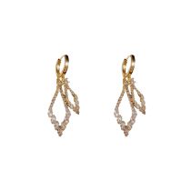 Fashion Full Diamond Double Layer Rhombus Geometric Earrings (thick Real Gold Plating) Diamond Double Layer Rhombus Earrings
