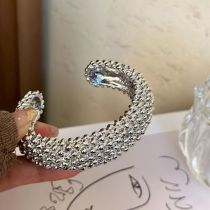 Fashion B Silver Metal Beaded Open Bracelet