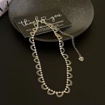 Fashion D Gold Necklace Alloy Diamond Geometric Necklace