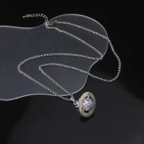 Fashion Silver Alloy Dripping Oil Planet Necklace