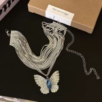 Fashion A Necklace Alloy Diamond Butterfly Necklace