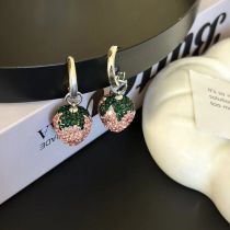 Fashion B Earrings Geometric Crystal Three-dimensional Strawberry Hoop Earrings