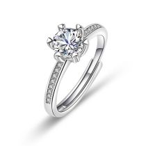 Fashion Silver 29 Copper Diamond Geometric Ring
