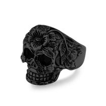 Fashion Black Stainless Steel Skull Men's Ring