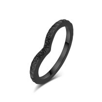 Fashion Black Titanium Steel Heart Ring