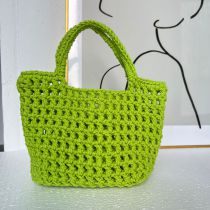 Fashion Emerald Woven Hollow Large Capacity Handbag