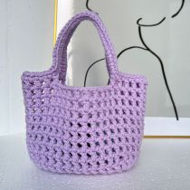 Fashion Violet Woven Hollow Large Capacity Handbag