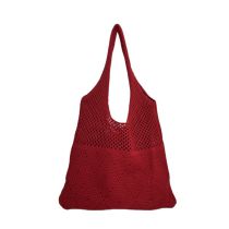 Fashion Red Woven Hollow Large Capacity Shoulder Bag