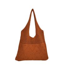 Fashion Orange Woven Hollow Large Capacity Shoulder Bag