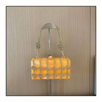 Fashion Orange Acrylic Diamond Woven Shoulder Bag
