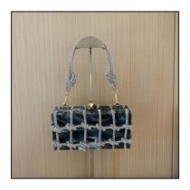 Fashion Black Acrylic Diamond Woven Shoulder Bag