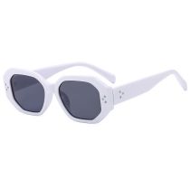Fashion Solid White Gray Flakes Rice Nail Polygon Sunglasses